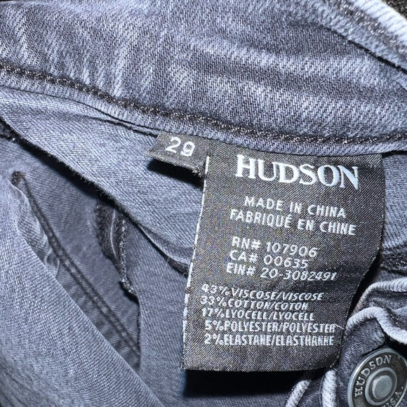 Hudson Womens Barbara Raw Hem Skinny Fit Jeans, Style # WHAR407TEN - Picture 5 of 5